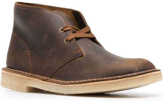 Clarks Originals Leren enkellaarzen Bruin