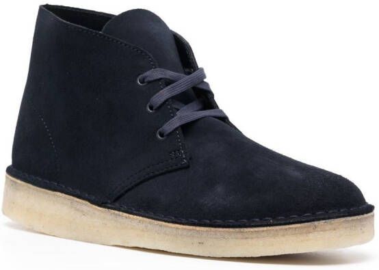 Clarks Originals Suède veterlaarzen Blauw