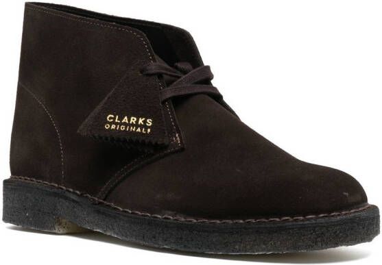Clarks Originals Suède veterlaarzen Bruin