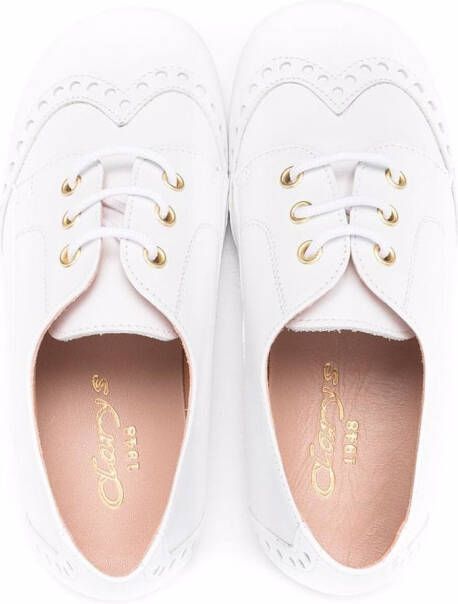 CLARYS Derby schoenen met reliëf Wit