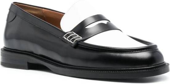 Claudie Pierlot Tweekleurige leren loafers Zwart