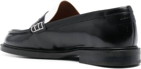 Claudie Pierlot Tweekleurige leren loafers Zwart