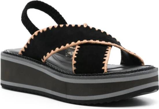 Clergerie Freedom 45mm wedge sandals Zwart