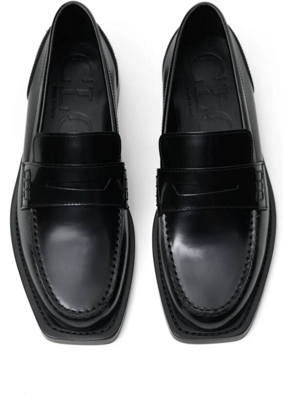 Closed Loafers met vierkante neus Zwart