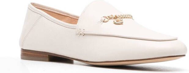 Coach Hannah leren loafers Beige