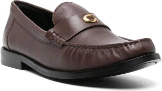 Coach Jolene leren loafers met logoplakkaat Bruin