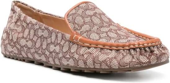 Coach Ronnie loafers met monogram jacquard Bruin