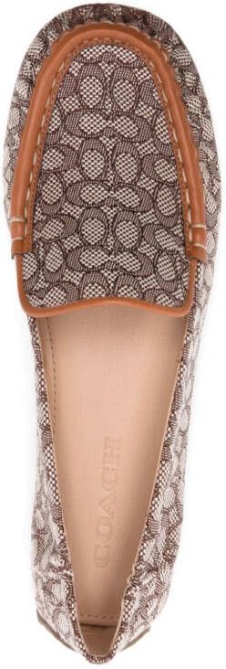 Coach Ronnie loafers met monogram jacquard Bruin