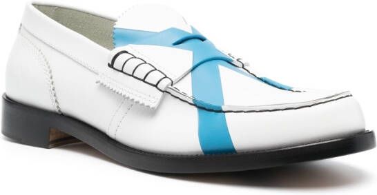 college Leren loafers Wit
