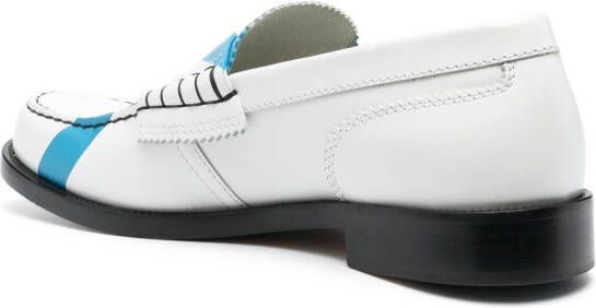 college Leren loafers Wit