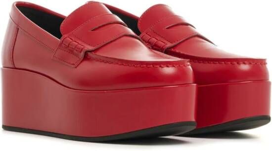 Comme Des Garçons Girl Penny loafers met plateauzool Rood