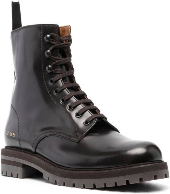 Common Projects combat boots met veters Bruin