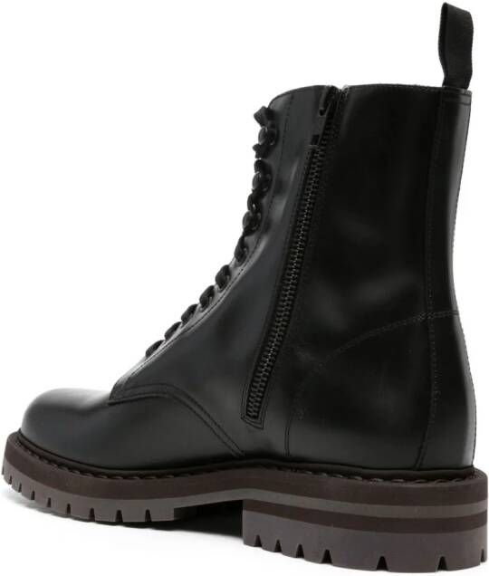 Common Projects Leren combat boots Zwart