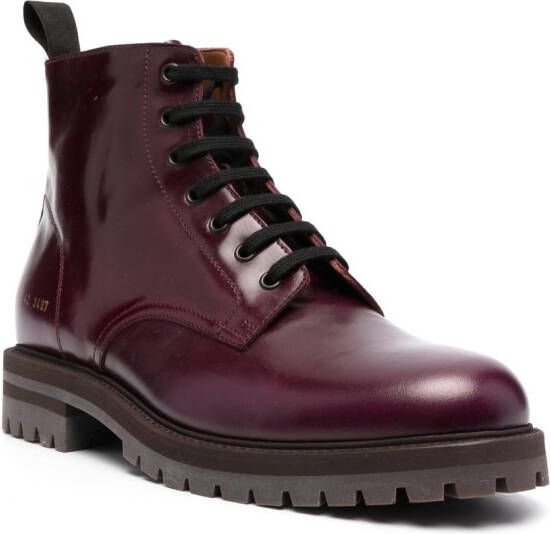 Common Projects Legerlaarzen met print Rood