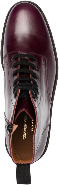 Common Projects Legerlaarzen met print Rood