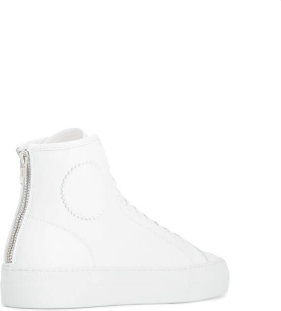 Common Projects White tournament Leather hi top sneakers Wit