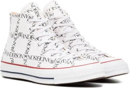 Converse x JW Anderson White Logo Print Sneakers Wit