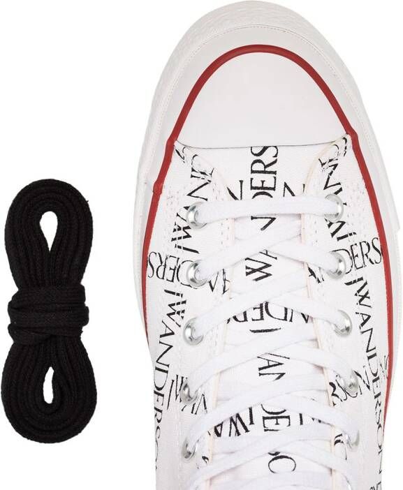 Converse x JW Anderson White Logo Print Sneakers Wit