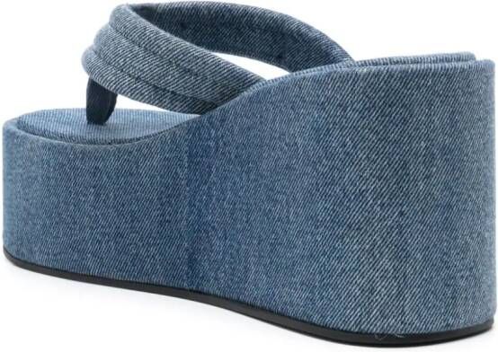 Coperni 100 mm denim sandalen Blauw