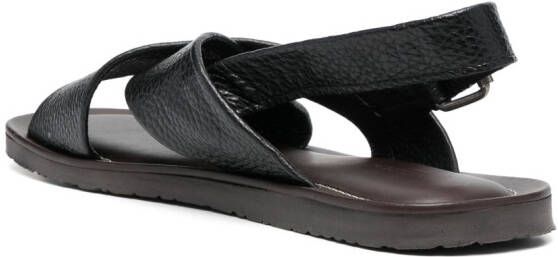 Corneliani Waikiki Beach leren sandalen Zwart