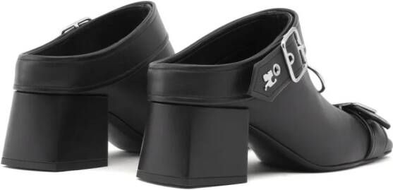 Courrèges Gogo 55 mm leren muiltjes Zwart