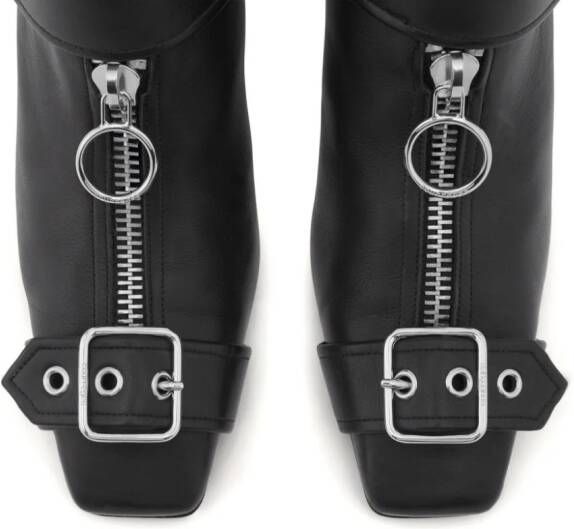 Courrèges Gogo 55 mm leren muiltjes Zwart