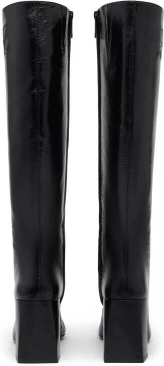Courrèges Heritage Naplack 70 mm leren laarzen Zwart