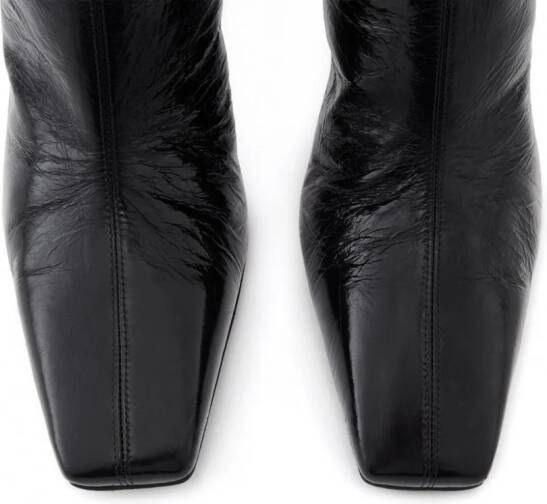 Courrèges Heritage Naplack 70 mm leren laarzen Zwart