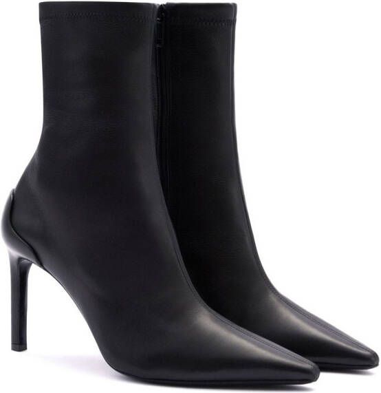 Courrèges Leren stiletto laarzen Zwart