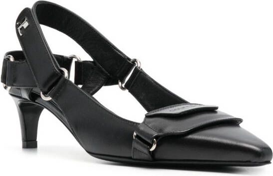 Courrèges Racer leren pumps Zwart