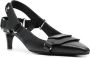 Courrèges Racer leren pumps Zwart - Thumbnail 2