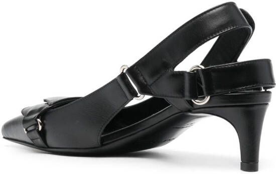 Courrèges Racer leren pumps Zwart