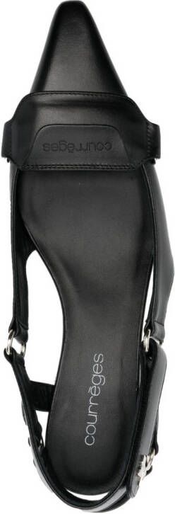 Courrèges Racer leren pumps Zwart