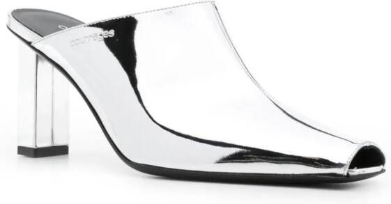 Courrèges Sleek 70mm gespiegelde muiltjes Zilver