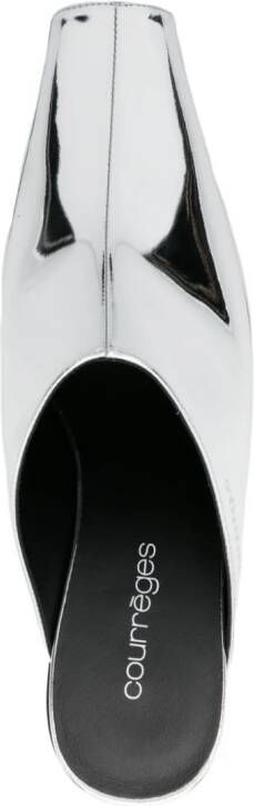 Courrèges Sleek 70mm gespiegelde muiltjes Zilver