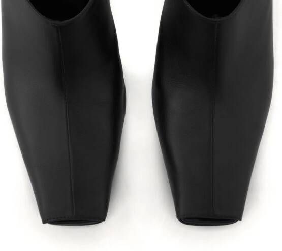 Courrèges 70 mm leren muiltjes met vierkante neus Zwart
