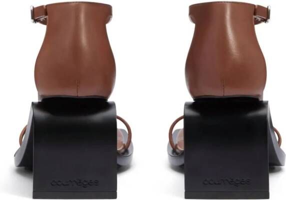 Courrèges Stream leren sandalen 75 mm Bruin