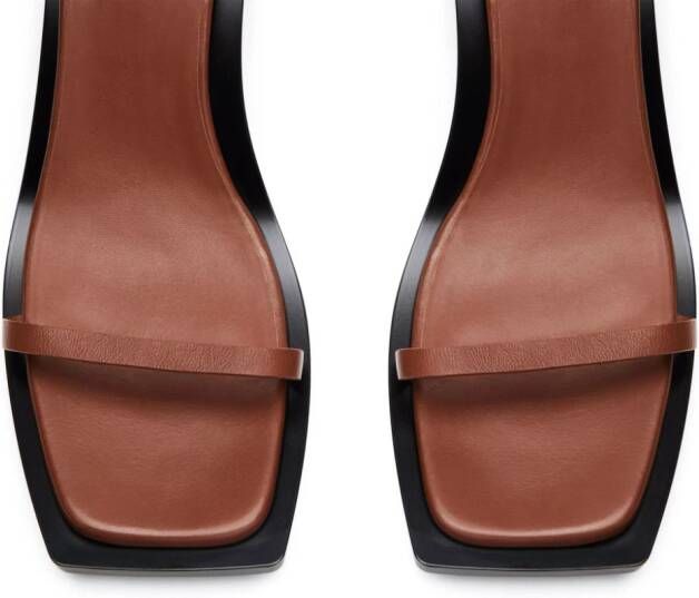 Courrèges Stream leren sandalen 75 mm Bruin