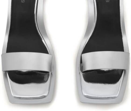 Courrèges Stream Mirror leren sandalen Zilver