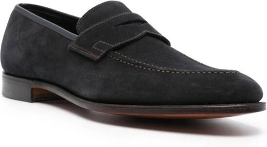 Crockett & Jones Suède loafers Blauw