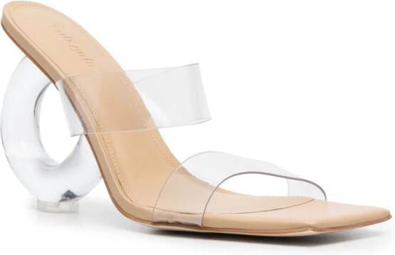 Cult Gaia 90mm transparent high-heel mules Beige