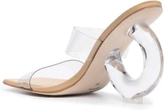 Cult Gaia 90mm transparent high-heel mules Beige