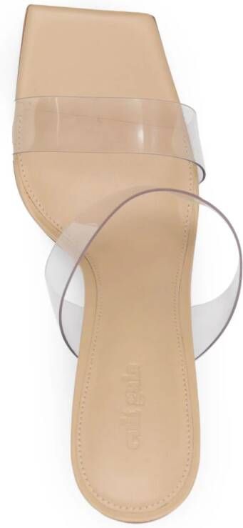 Cult Gaia 90mm transparent high-heel mules Beige