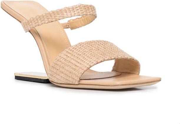 Cult Gaia Rene sandalen met geometrische hak Beige