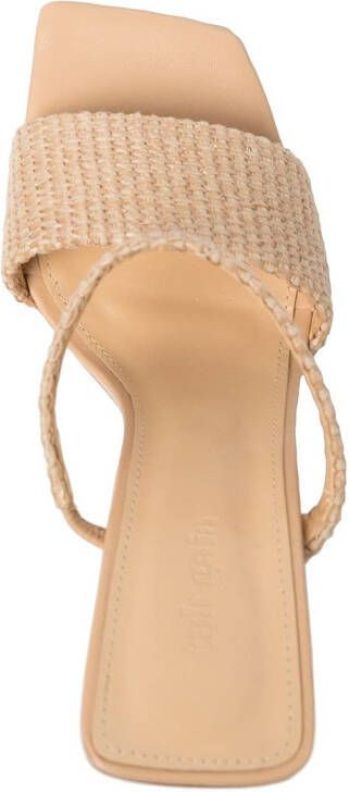 Cult Gaia Rene sandalen met geometrische hak Beige