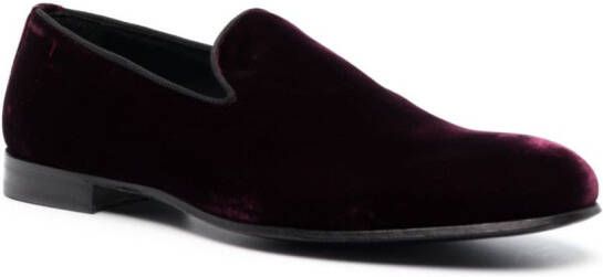 D4.0 Fluwelen loafers Rood