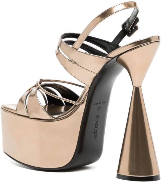 D'ACCORI Belle sandalen met plateauzool Goud