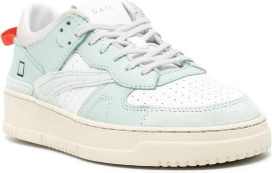 D.A.T.E. Leren sneakers met logo-reliëf Wit