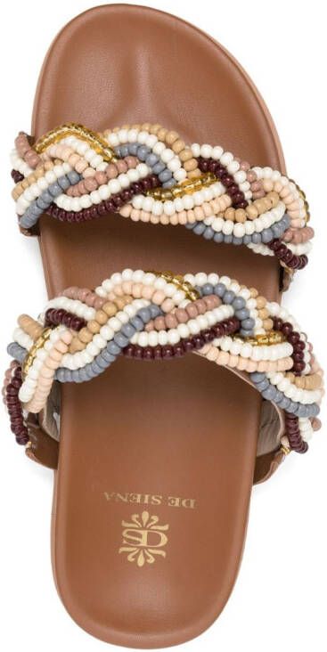 DE SIENA SHOES Verfraaide slippers Bruin