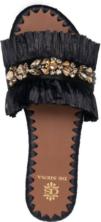 DE SIENA SHOES Semira slippers verfraaid met kralen Zwart